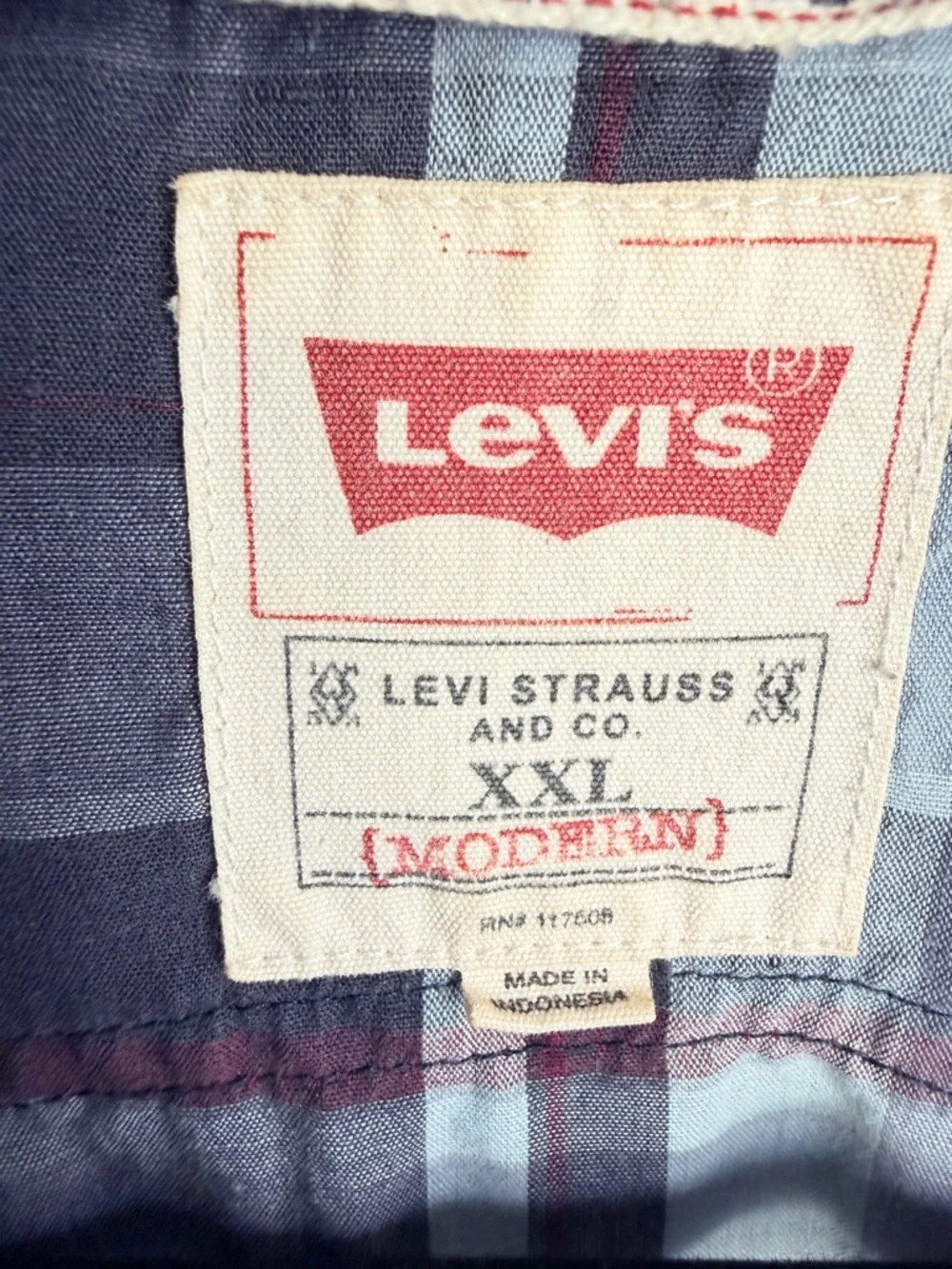 Levi’s Pearl Snap Western Shirt XXL – Gray & Wine Lightweight Long Sleeve
